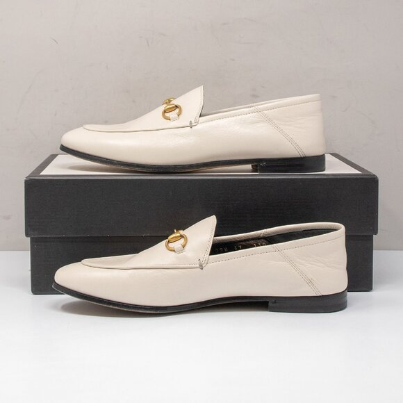 Gucci Brixton Mystic White Leather Horsebit Convertible Loafers, Size 37 - Picture 3 of 7